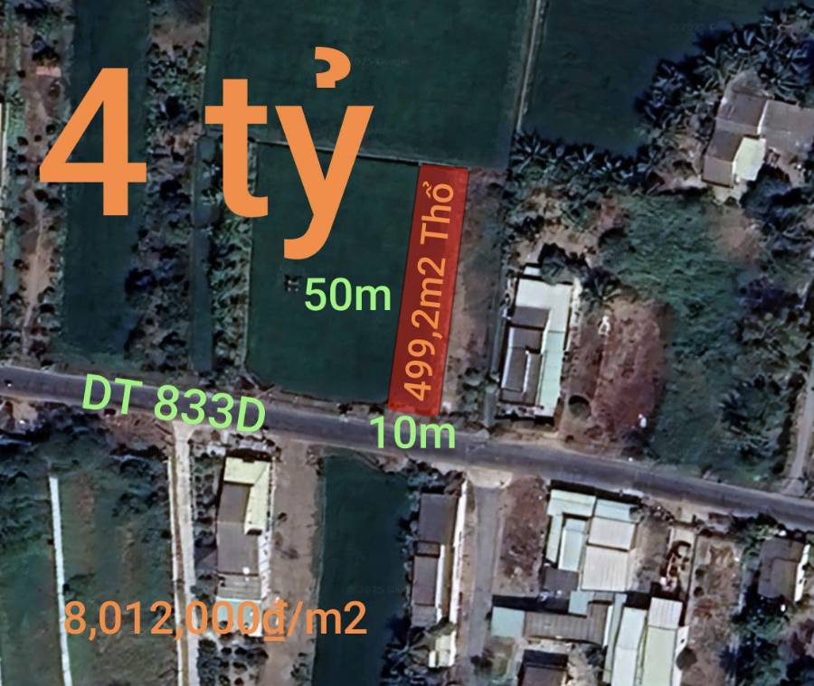 Bán lô đất thổ mặt tiền DT 833D giá 4 tỷ  - Xã Mỹ Bình  -  Huyện Tân Trụ  - (ảnh - 6)