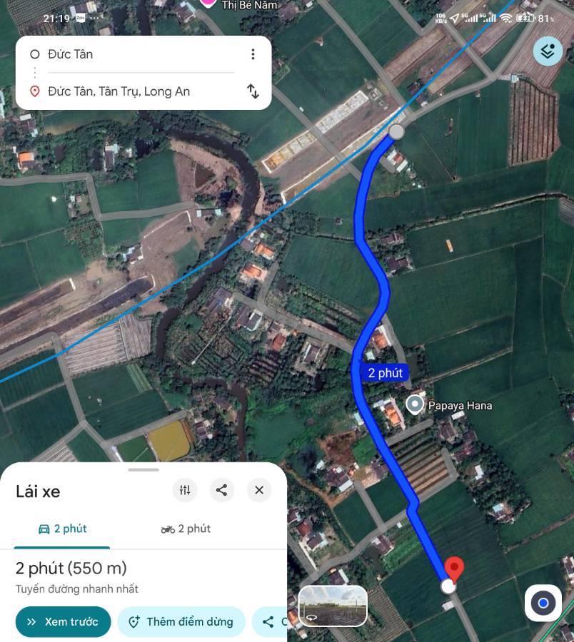 Bán đất lúa chuyển thổ  xã Vàm Cỏ gần Quốc Lộ 50B giá 7,3 tỷ  - Xã Đức Tân  -  Huyện Tân Trụ  - (ảnh - 5)