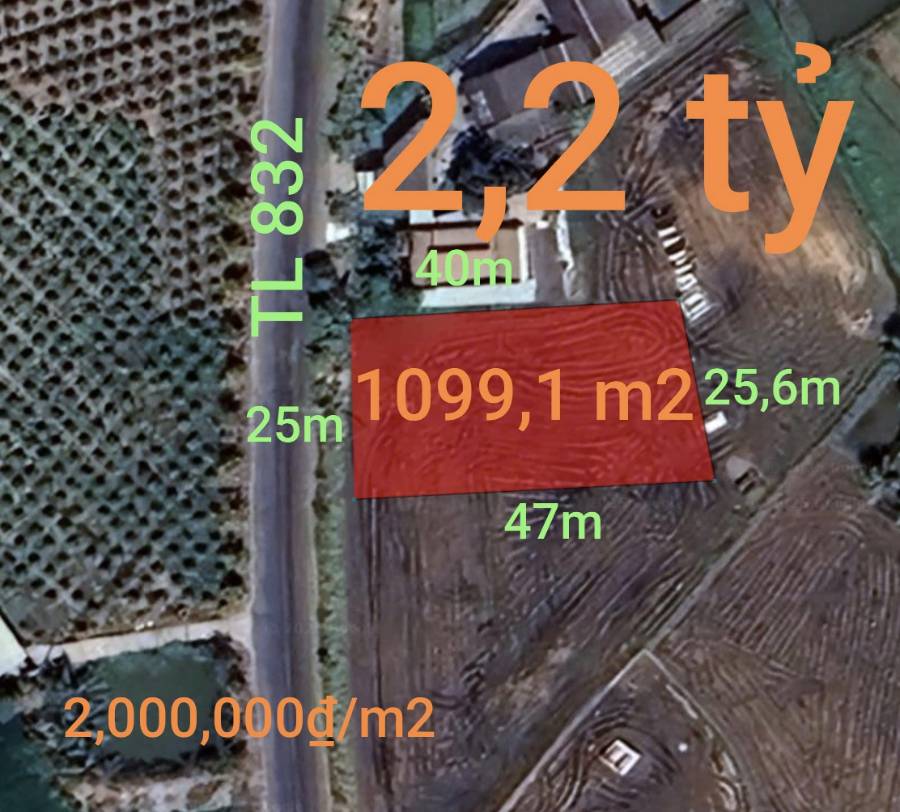 Bán  lô đất lúa chuyển thổ tỉnh lộ 823 gần quốc lộ 50B giá 2,2 tỷ - Xã Nhựt Ninh  -  Huyện Tân Trụ  - (ảnh - 0)