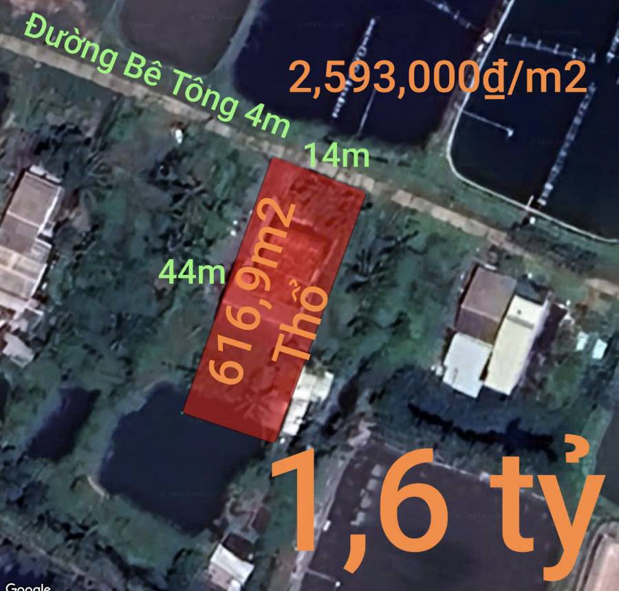 Bán gấp lô đất Thổ có nhà xã Vàm Cỏ giá 1,6 tỷ  - Xã Nhựt Ninh  -  Huyện Tân Trụ  - (ảnh - 0)