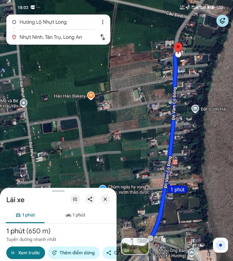 Bán gấp lô đất Thổ có nhà xã Vàm Cỏ giá 2,5 tỷ  - Xã Nhựt Ninh  -  Huyện Tân Trụ  - (ảnh - 3)