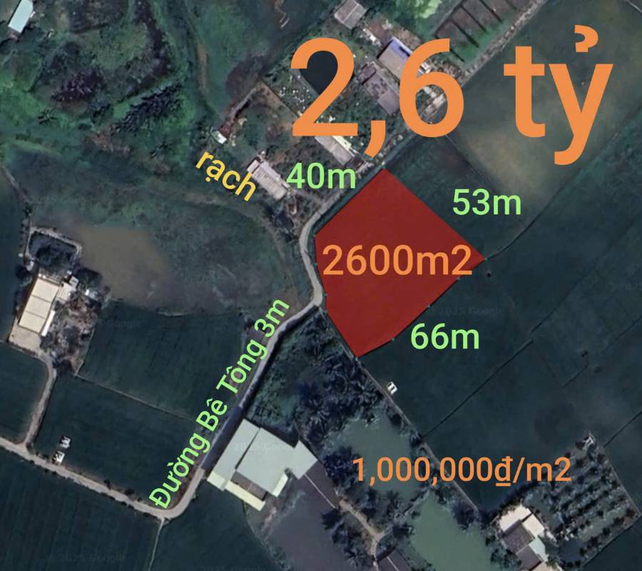  Bán đất xã Vàm Cỏ  chuyển thổ phân lô 2 mặt tiền giá 2,6 tỷ  - Xã Đức Tân  -  Huyện Tân Trụ  - (ảnh - 0)