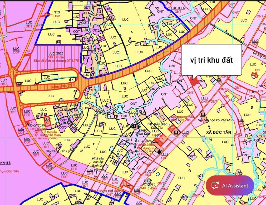 Bán đất lúa chuyển thổ 3 mặt  tiền xã Vàm Cỏ gần Quốc Lộ 50B giá 4,48 tỷ  - Xã Đức Tân  -  Huyện Tân Trụ  - (ảnh - 2)
