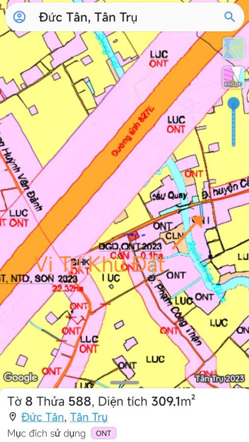 Bán gấp lô đất thổ mặt tiền nhựa Cầu Quây giá 2,1 tỷ - Xã Đức Tân  -  Huyện Tân Trụ  - (ảnh - 1)