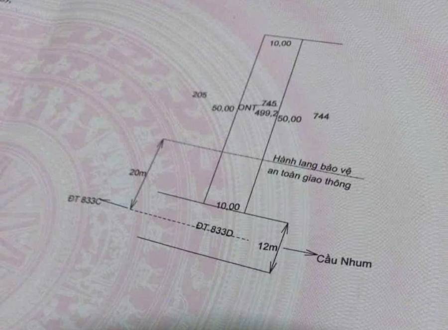 Bán lô đất thổ mặt tiền DT 833D giá 4 tỷ  - Xã Mỹ Bình  -  Huyện Tân Trụ  - (ảnh - 2)