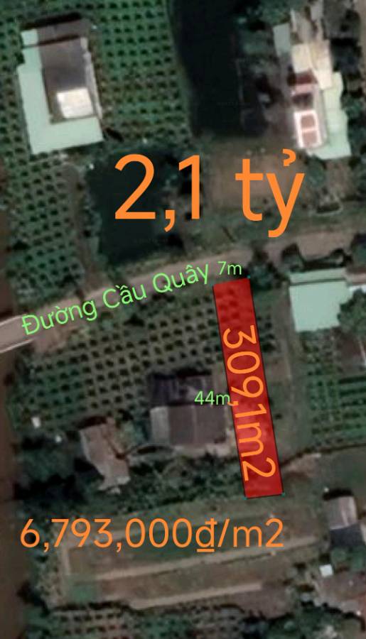 Bán gấp lô đất thổ mặt tiền nhựa Cầu Quây giá 2,1 tỷ - Xã Đức Tân  -  Huyện Tân Trụ  - (ảnh - 0)