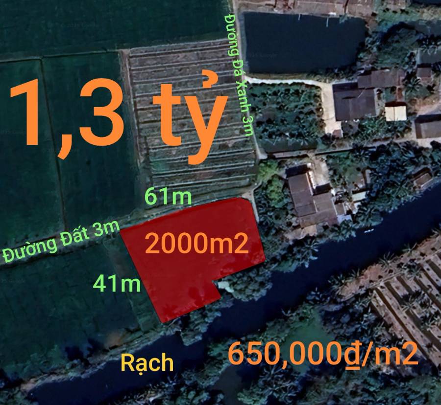 Bán lô đất  lúa xã Vàm Cỏ gần quốc lộ 50B giá 1,3 tỷ  - Xã Đức Tân  -  Huyện Tân Trụ  - (ảnh - 6)