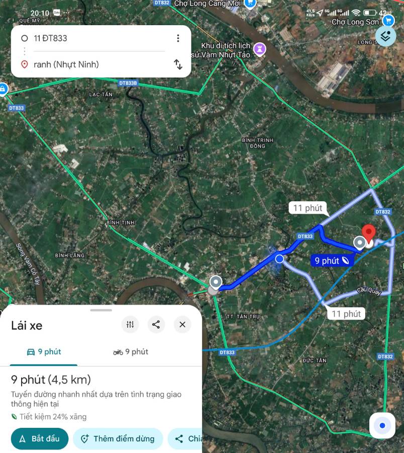 Bán gấp đất lúa xã Vàm Cỏ sát Quốc Lộ 50B giá 1,1 tỷ  - Xã Nhựt Ninh  -  Huyện Tân Trụ  - (ảnh - 4)