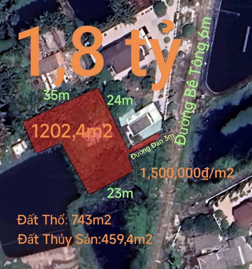 Bán gấp lô đất thổ thủy sản làm nhà vườn giá rẻ 1,8 tỷ  - Xã Nhựt Ninh  -  Huyện Tân Trụ  - (ảnh - 0)