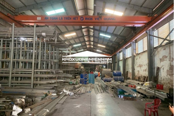 Cho thuê Kho Xưởng 1.400m2 Bình Tân. Có sẵn 2 Palang, cẩu trục