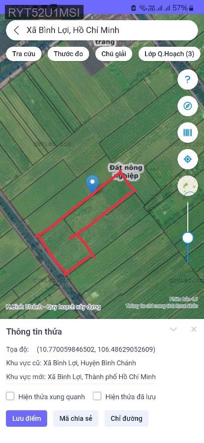 Bán đất - Xã Bình Lợi  -  Huyện Bình Chánh  - 1587m² - 31tỷ - (ảnh - 1)