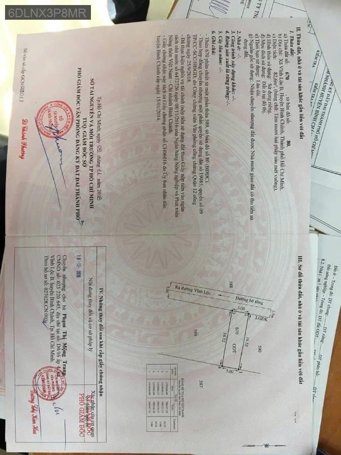 Bán đất - Xã Vĩnh Lộc B  -  Huyện Bình Chánh  - 82m² - 2.8tỷ - (ảnh - 0)