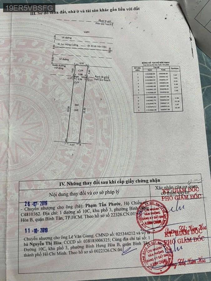 Bán đất Mt đường Lại Hùng cường full thổ cư  - Xã Vĩnh Lộc B  -  Huyện Bình Chánh  - (ảnh - 1)