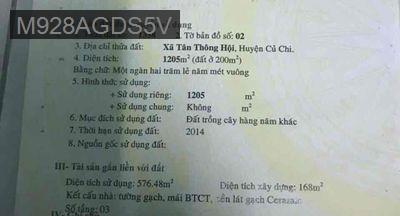 Bán Đất Chính Chủ Củ Chi ✅✅✅ Xã Tân Thông Hội 🔥🔥🔥🔥 Giá 17 Tỷ ❤️✅❤️ - Xã Tân Thông Hội  -  Huyện Củ Chi 