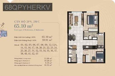 2PN 65m2 2pn The Gió Riverside P Bình Thắng - Phường Bình An  -  Thị xã Dĩ An 