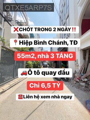 NHÀ HIỆP BÌNH CHÁNH, THỦ ĐỨC, HẺM OTO QUAY ĐẦU THOẢI MÁI - Phường Hiệp Bình Chánh  -  Quận Thủ Đức 