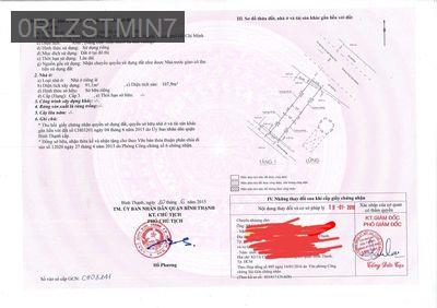 Cần bán nhà 1 mặt tiền & mặt sau nhà là hẻm rộng - Phường 25  -  Quận Bình Thạnh 