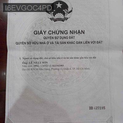 nhà phố giấy hồng sạch nhà trống giao ngay - Phường 12  -  Quận 6 