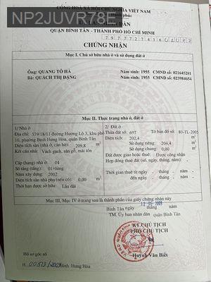 NHÀ ĐẸP MỚI 209,8 m2 có DÃY TRỌ Tách biệt, 2 PN - NGAY AON TÂN PHÚ - Phường Bình Hưng Hòa  -  Quận Bình Tân 