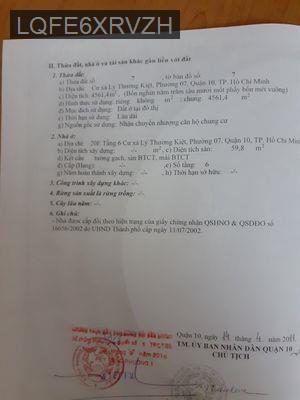 Cần bán căn hộ chung cư cũ tại q10, tp.HCM - Phường 7  -  Quận 10 
