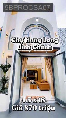 CHÍNH CHỦ BÁN GẤP NHÀ DT 4.5x10M - SỔ HỒNG RIÊNG, HXH 8M, GIÁ 1,87 - Xã Hưng Long  -  Huyện Bình Chánh 