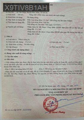 Chính chủ cần bán 166m² đất mặt tiền Tân Hiệp 8-1 Hóc Môn - Xã Tân Hiệp  -  Huyện Hóc Môn 