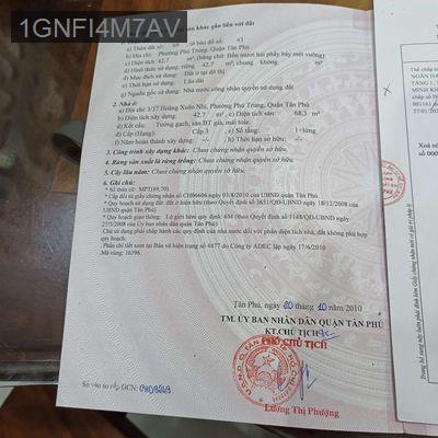 Bán nhà - Phường Phú Trung  -  Quận Tân Phú  - 43m² - 4.5tỷ
