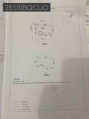 Bán nhà - Phường Hòa Thạnh  -  Quận Tân Phú  - 50m² - 4.7tỷ