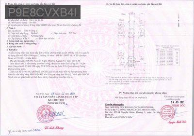 bán nhà sát bệnh viện 175 - Phường 3  -  Quận Gò Vấp 