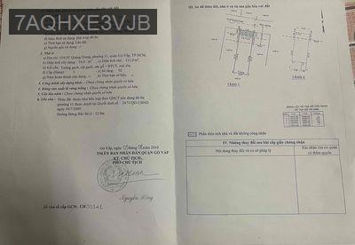 CHÍNH CHỦ CẦN BÁN NHÀ - QUANG TRUNG, GÒ VẤP - Phường 11  -  Quận Gò Vấp 