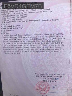 Bán đất hẻm xe hơi gần đường Nguyễn Xiển - Phường Long Trường  -  Quận 9 