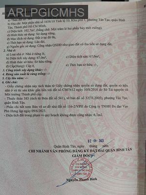 Nhà 1 xẹt tỉnh lộ 10 - Phường Tân Tạo  -  Quận Bình Tân 