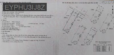 Bán Nhà Quang Trung Gò Vấp - Phường 8  -  Quận Gò Vấp 