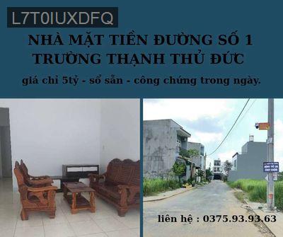 🏡 CHÍNH CHỦ BÁN NHÀ MẶT TIỀN  ĐƯỜNG NGUYỄN DUY TRINH – GIÁ TỐT - Phường Long Trường  -  Quận 9 