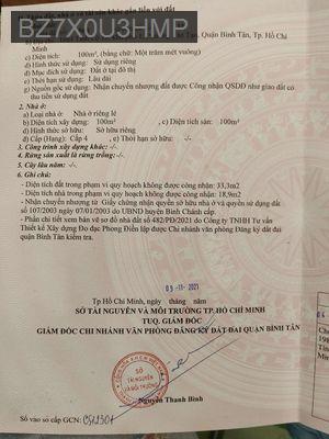 Nhà chính chủ mặt tiền tỉnh lộ 10 cần bán - Phường Tân Tạo  -  Quận Bình Tân 