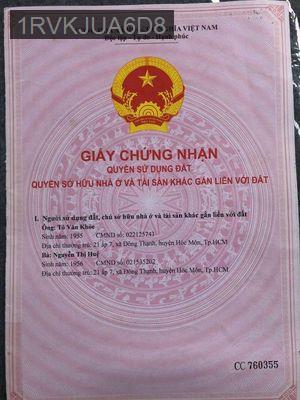 Chính chủ bán nhà Đặng Thúc Vịnh gần chợ Đông Thạnh - Xã Đông Thạnh  -  Huyện Hóc Môn 