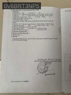 TÔI CHÍNH CHỦ CẦN BÁN NHÀ GẦN CHỢ TRẦN HỮU TRANG PHƯỜNG 11 - Phường 11  -  Quận Phú Nhuận 