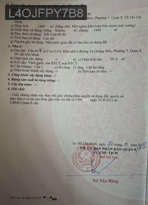 Chính chủ bán căn hộ lầu cao, ngay trung tâm Phường Chánh Hưng - Phường 5  -  Quận 8 