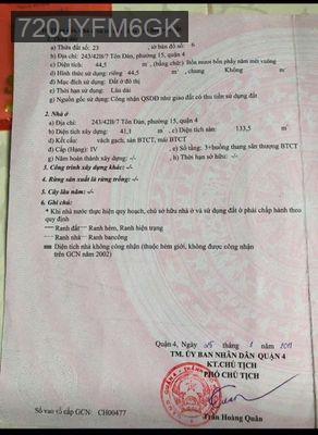 Bán nhà 243/42B/7 Tôn Đản Quận 4, Hoa Hồng 1% - Phường 15  -  Quận 4  Bán nhà 243/42B/7 Tôn Đản Quận 4, Hoa Hồng 1% - Phường 15  -  Quận 4