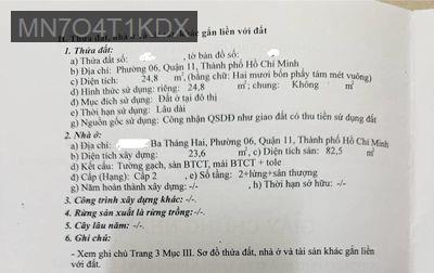 BÁN NHÀ CHÍNH CHỦ HẺM ĐƯỜNG 3/2 QUẬN 11 - Phường 6  -  Quận 11 