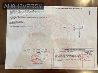 Bán đất Long An 1.200.000.000đ - Thị trấn Hậu Nghĩa  -  Huyện Đức Hòa 