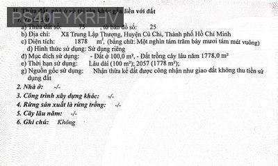 BÁN LÔ ĐẤT ĐẸP CHÍNH CHỦ TẠI TRUNG LẬP THƯỢNG-CỦ CHI, GIÁ 5,5 TRIỆU/M2 - Xã Trung Lập Thượng  -  Huyện Củ Chi 