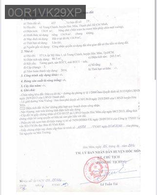 Cần Tiền 12ty hạ 2ty mặt Tiền Nhà Vuông . Chợ Đầu Mối - Xã Trung Chánh  -  Huyện Hóc Môn 