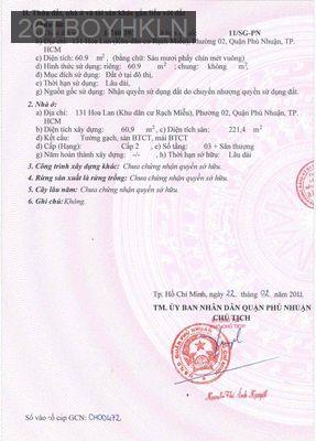 Bán nhà mặt tiền - Phường 2  -  Quận Phú Nhuận  - 61m² - 32tỷ