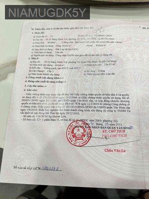 Bán Nhà Đường Đặng Minh Trứ , P.10 , Q.Tân Binh - Phường 10  -  Quận Tân Bình 