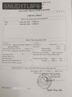 Bán nhà - Phường 13  -  Quận Phú Nhuận  - 73m² - 17.5tỷ