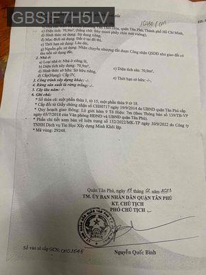 Ngang 6mét - Phường Tân Thới Hoà  -  Quận Tân Phú 