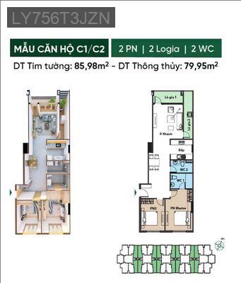 Bán căn 85m2 2Pn 2Wc Tầng Cao View Đẹp, CC Conic Boulevard, Bình Chánh - Xã Tân Kiên  -  Huyện Bình Chánh 