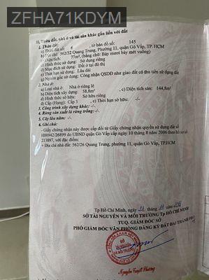 Bán nhà định cư. Bán nhà căn hộ dịch vụ - Phường 11  -  Quận Gò Vấp 