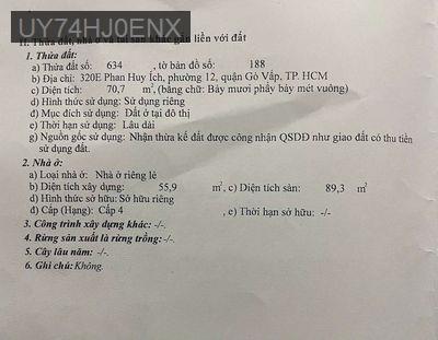 Cần bán nhà cấp 4 , cách Phan Huy Ích 20 met - Phường 12  -  Quận Gò Vấp  Cần bán nhà cấp 4 , cách Phan Huy Ích 20 met - Phường 12  -  Quận Gò Vấp